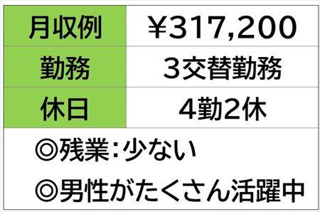 危険物乙四種　ボイラーの運転管理　３交替勤務　４勤２休 イメージ1